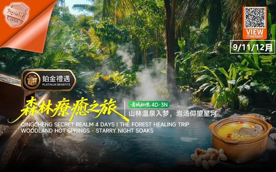 4D3N Qingcheng Mountain | The Forest Healing Trip (Low Season)